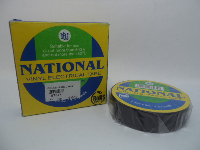 NATIONAL ISOLASI KABEL HITAM / VINYL ELECTRICAL TAPE