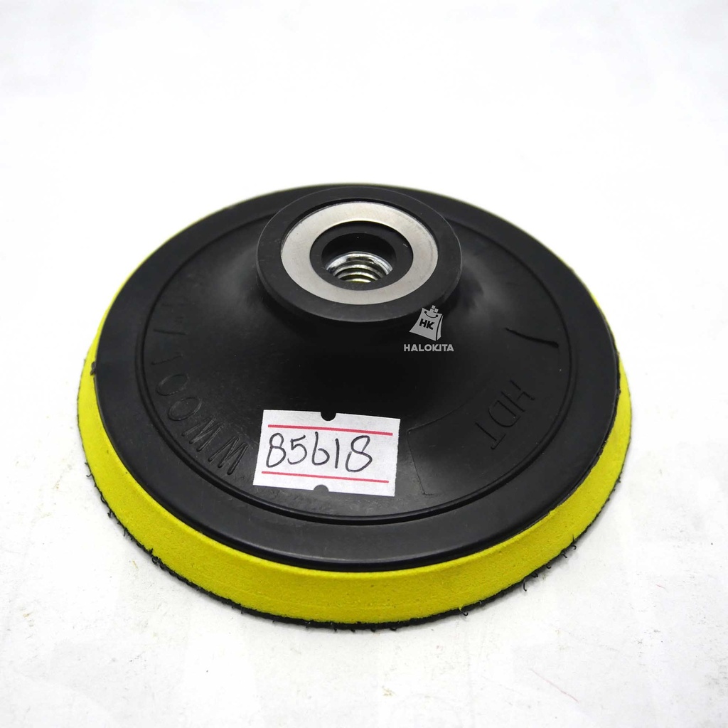 TATAKAN AMPLAS VELCRO 4 INCHI PEREKAT WOOL BUSA POLES GERINDA