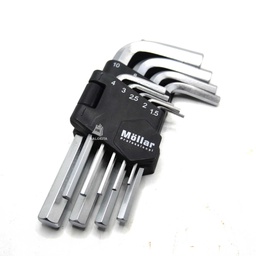 [63000] MOLLAR KUNCI L PENDEK SET 9 PCS MLR-650113 / HEX KEY SHORT FLAT END